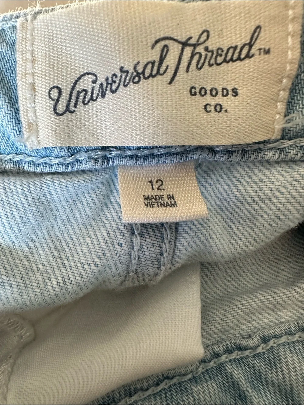 Universal Thread Light Wash Denim Halter Maxi Dress Open Back Pockets Size 12 - Picture 7 of 12